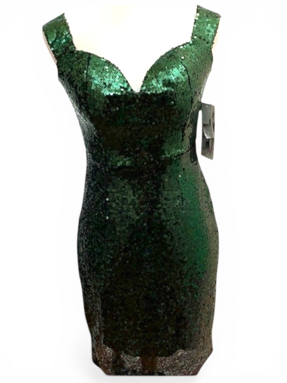 Honey & Rosie Emerald Sequin Homecoming Dress Junior 7 NWT Mini Formal